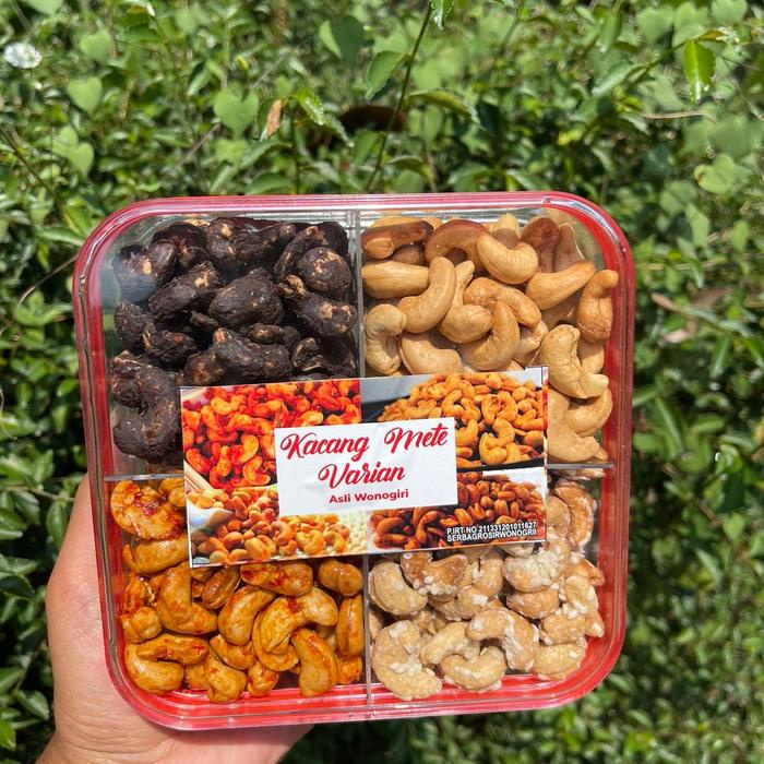 

terbaru !!! kacang mete mix 4 varian rasa snacks bawang goreng cokelat food ready