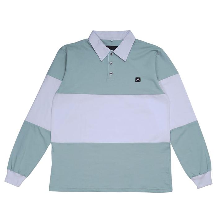 ATW- Spellbind Vintage Rugby Polo Shirt - Aqua Haze Baju Pria Kerah Casual