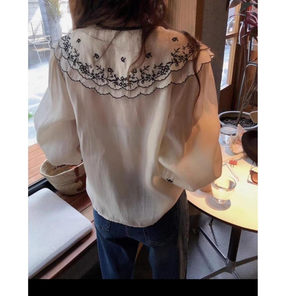 BEST SELLER TM 2289 BLOUSE CHIKA EMBROIDERED COLLAR BABYDOLL TO IMPORT