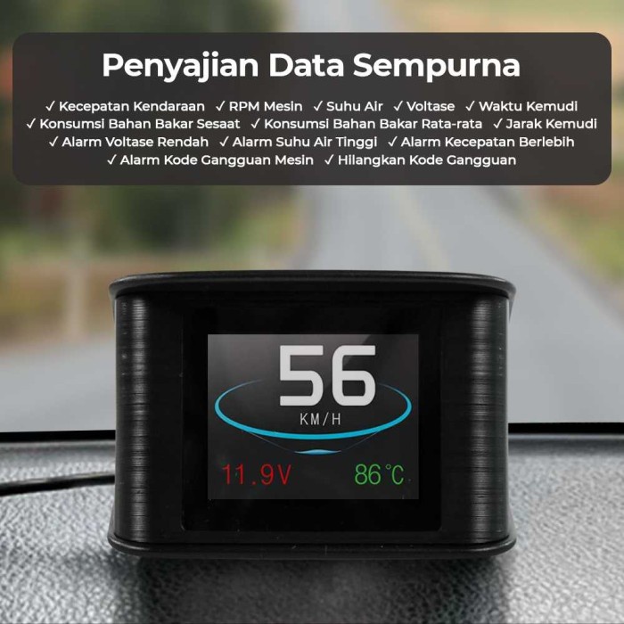 Digital Data Car Speedometer Mobil Kecepatan Mobil Temperature RPM Mesin Monitor