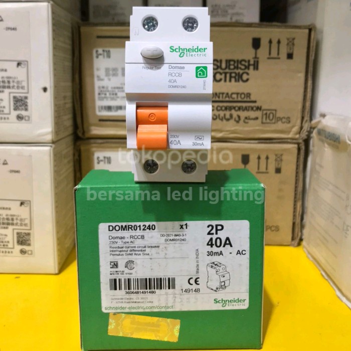 Terpopuler Schneider Rccb Elcb Domae 2P 40A 30Ma Ac 6Ka - Domr01240 Schneider