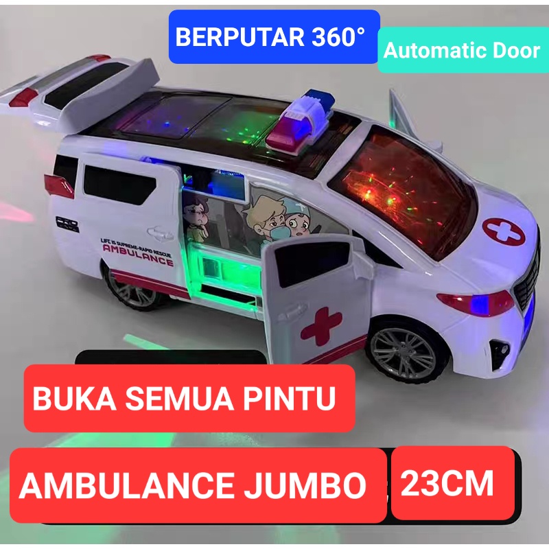 TERMURAH Mainan Mobil Ambulance Jumbo Bisa Buka Semua Pintu