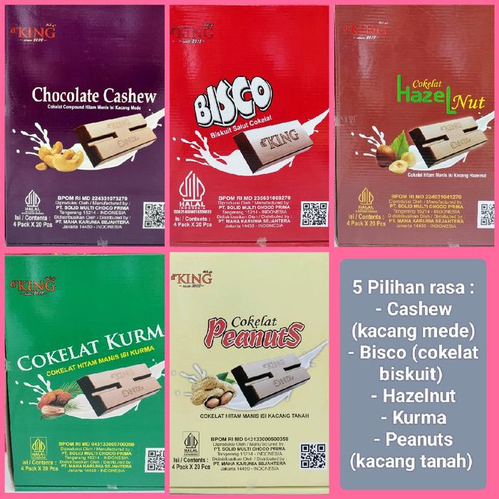 

NeW Cokelat Compound Hitam Manis isi Kacang Mede Chocolate Cashew Kurma Peanuts Bisco Hazelnut Dus