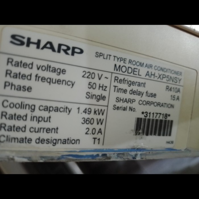 Filter Saringan Udara Indoor AC Sharp Inverter 1/2 3/4 1 PK AH-XP5NSY 34 x 28.5 cm Original Bekas