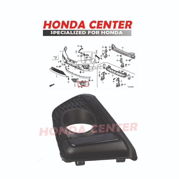 Cover tutup garnish fog light lamp lampu kabut jazz RS 2015 2016 2017