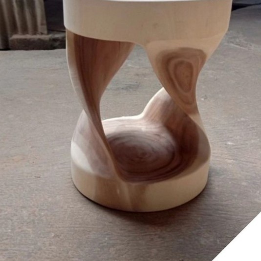 PREMIUM Kursi Stool Teras Resto Taman Unik Trembesi Meh Suar Kayu Utuh Solid