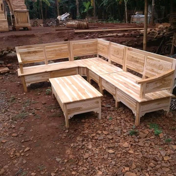 PREMIUM kursi sudut minimalis kayu jati