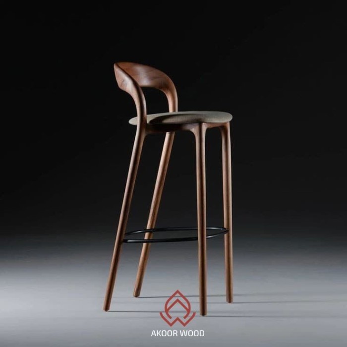 PREMIUM Kursi Bar Stool Tinggi Kayu Jati Asli Terbaru Jok Custom