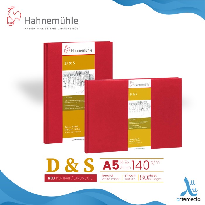 

Buku Sketsa Hahnemuhle D&S A5 Hard Cover Stitch Bound Sketchbook