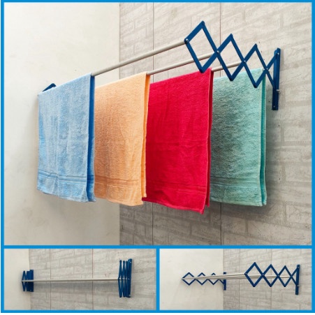 [mzsts] - JEMURAN TARIK / JEMURAN DINDING LIPAT ALUMUNIUM 120CM