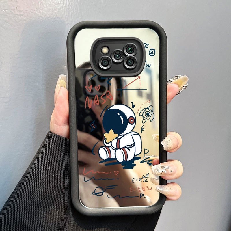 Casing Hp Untuk Xiaomi Poco X3 X3 Pro X3 NFC 13T Pro Case Astronot cermin Silikon Cesing Softcase Ka