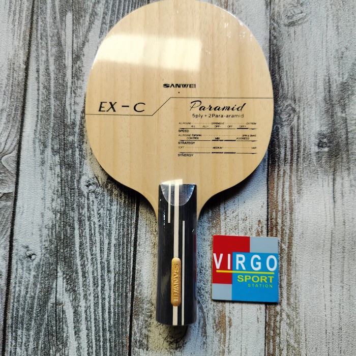 Sanwei Paramid Carbon kayu bat bet pingpong 100%Original