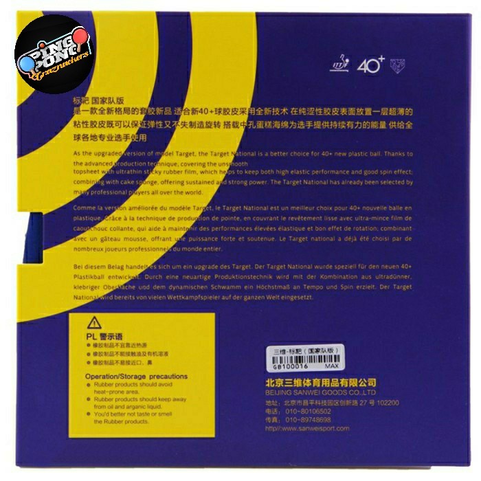 Karet Sanwei Target National (Blue Sponge) Tenis Meja