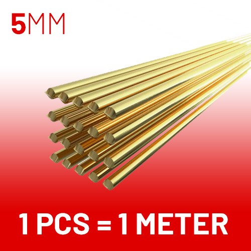 Kawat Las Kuningan 5MM x 1METER Batangan Panjang 1m