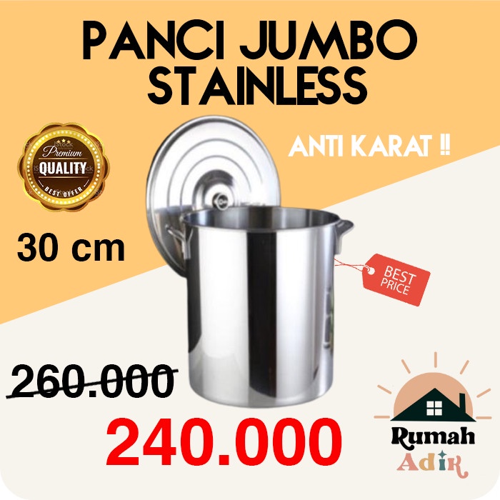 Panci Mie Ayam Rebus Air Jumbo Besar Sup Sop Bakso Stainless Steel