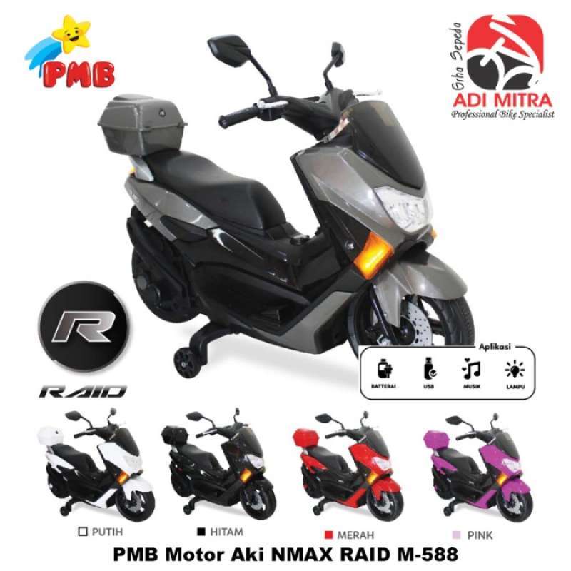 Diskon Pmb M-588 Motor Aki Nmax Raid Mainan Anak Ready