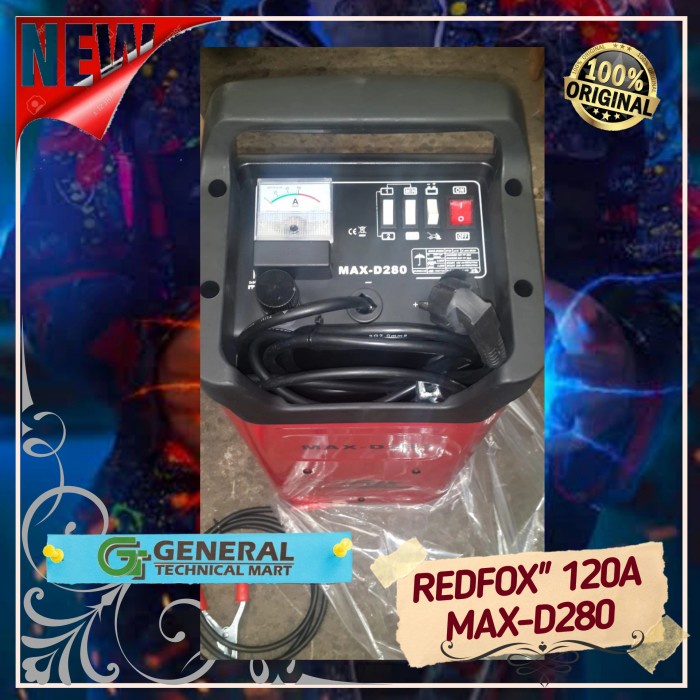 Paling Berkualitas Battery Charger/Charger Aki "Redfox" 120A Max-D280