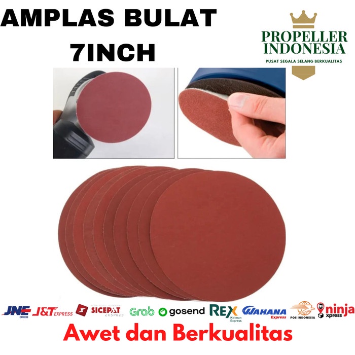 Amplas Tempel Bulat Kecil 7 Inch Amplas Kayu
