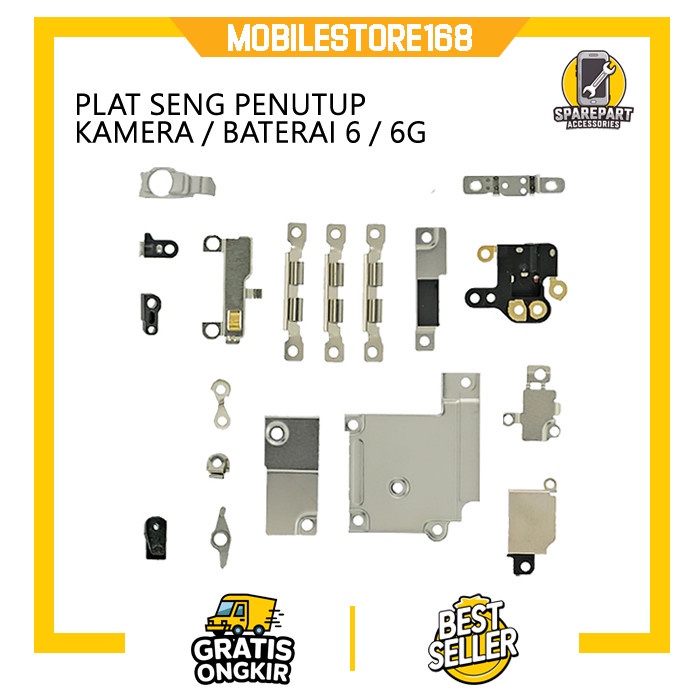 SENG PLAT PENUTUP KAMERA/BATERAI IPHONE 6G