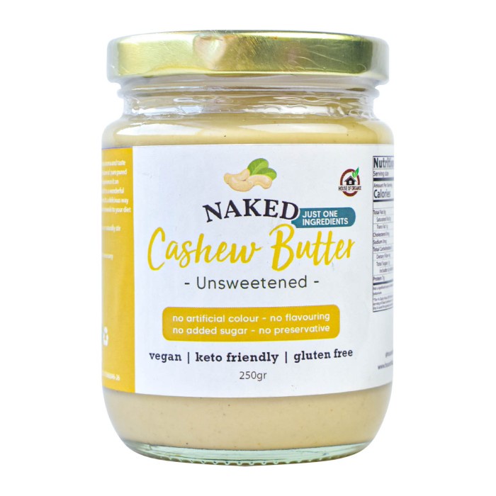 

Sale Terbatas Naked Cashew Butter Unsweetened / Selai Kacang Mente 250 Gr Gluten Almond Aman