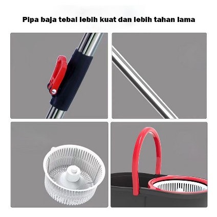 Promo Alat Pel Lantai Spin Mop Pel Putar 360 Alat Pel Magic Ultra Pel Otomatis Pel Kantor Rumah