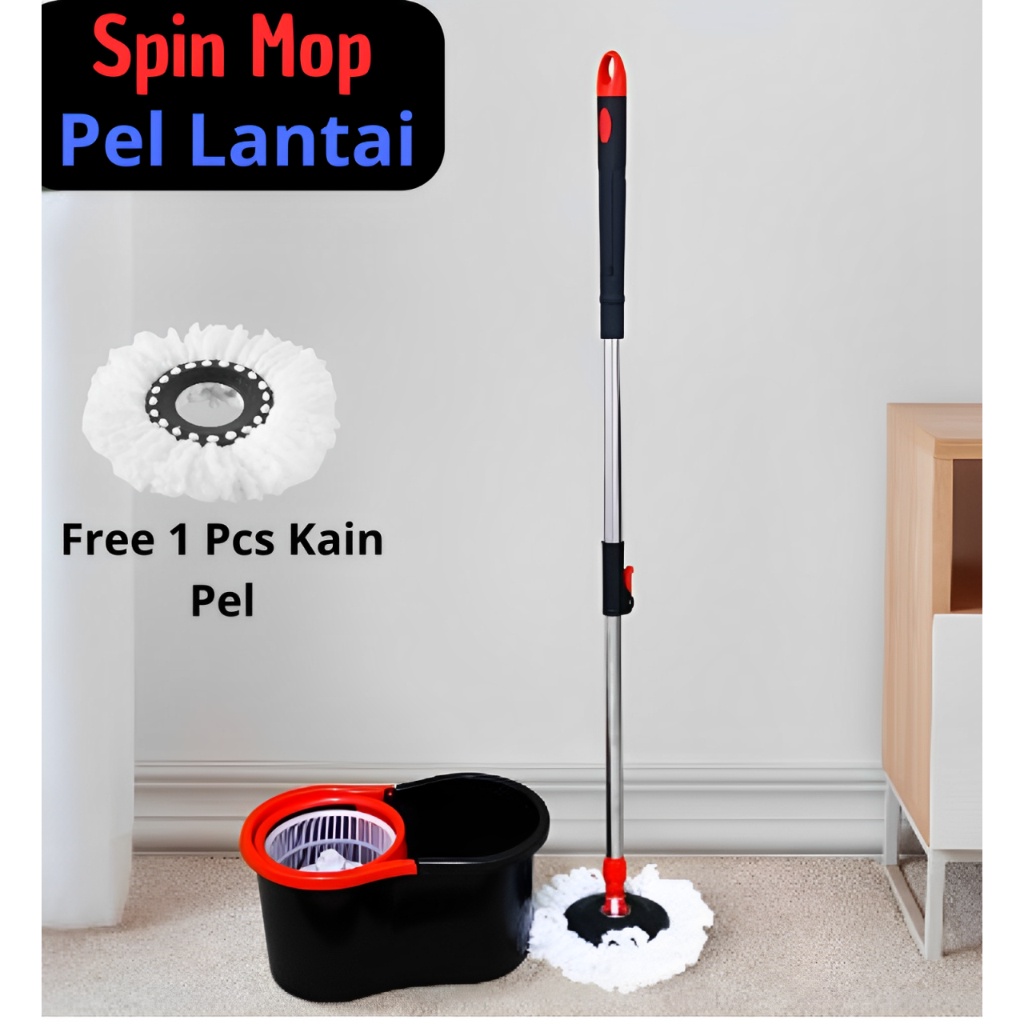 Terbatas Alat Pel Lantai Spin Mop Pel Putar 360 Alat Pel Magic Ultra Pel Otomatis Pel Kantor Rumah