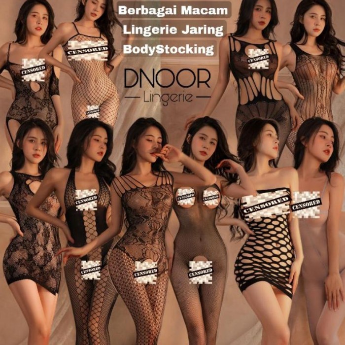 PREMIUM Lingerie Wanita Jaring Body Stocking Sexy / Baju Tidur Seksi / Pakaian Haram / Baju Dinas