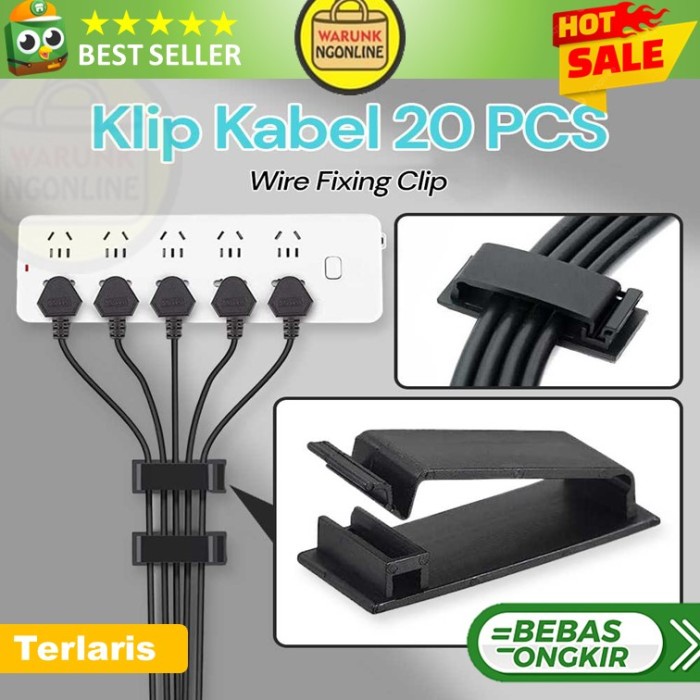 

Klip Kabel rapikan penjepit Tempel 20 PCS - FC30