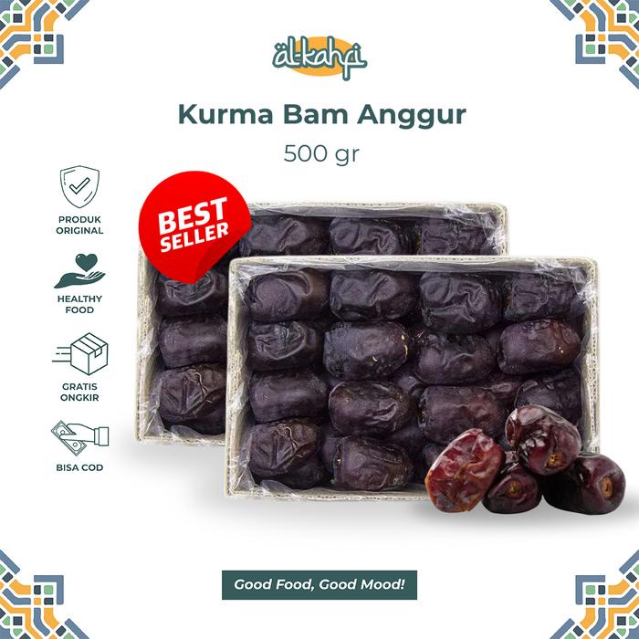 

NeW [PAKET HEMAT 500 Gr x 2 ] Kurma Bam Anggur Lembut Legit Manis Bam Original
