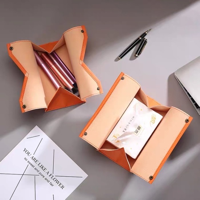 [dellacell] - LV brown & Hermes ORANGE tissue box/ kotak tissue bahan kulit