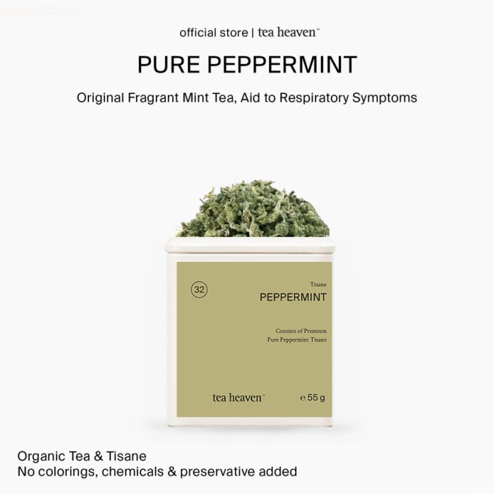 

Pure Peppermint Tea Organic Premium Teh Mint Kering Murni Tin Canister