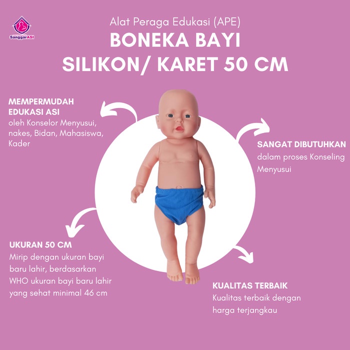 Promo Terbatas [Sanggar Asi] Boneka Silicone / Boneka Karet / Boneka Peraga Bayi Aman