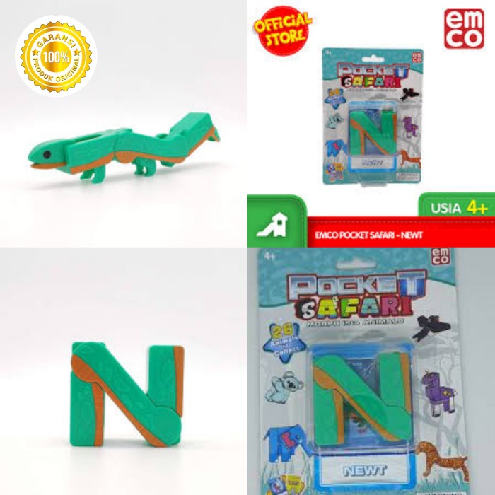 Promo Terbatas Emco Pocket Safari Huruf N Newt Kadal Air Morph Animals Huruf Alphabet Original