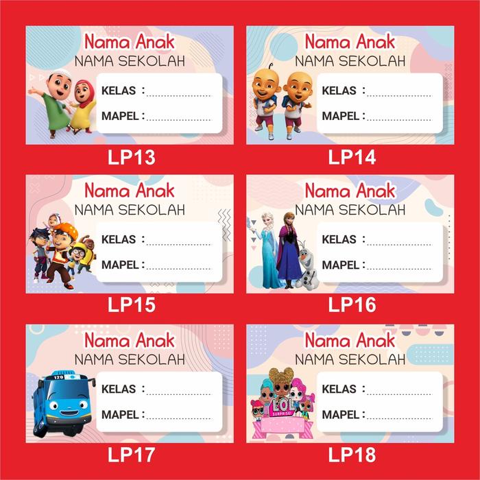 

Stiker Label Buku Pelajaran Custom Free Desain Isi 40 Pcs