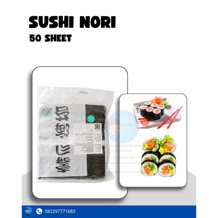 

BARANG TERLARIS Sushi Nori Halal MUI 50 Sheet / Rumput Laut Panggang 50 Lembar