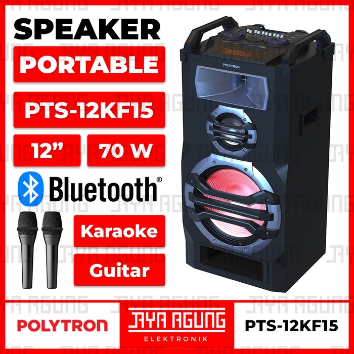 Speaker Portable Bluetooth Karaoke Wireless Aktif POLYTRON PTS 12KF15