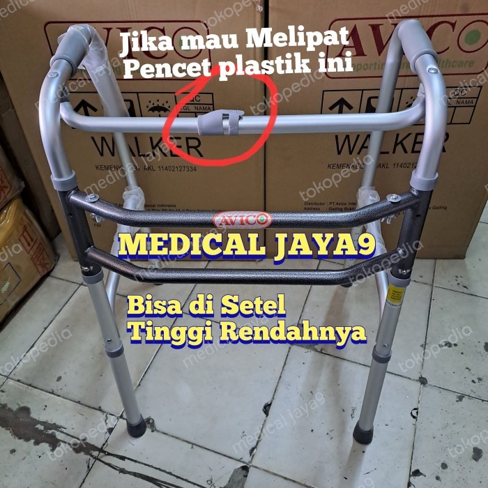 Ready Promo Walker lansia Avico Alat penunjang gerak bisa lipat Manula Strok