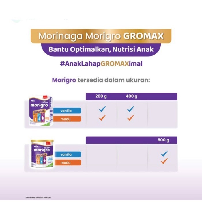 Diskon Morinaga - Morigrow Gromax - Vanilla - 400 Gram Cod