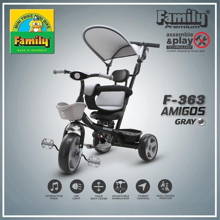 SALE PROMO FAMILY AMIGOS F363 SEPEDA RODA TIGA ANAK TRICYCLE BAN EVA READYY