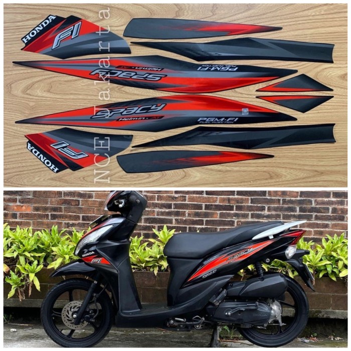 STIKER STRIPING SPACY FI 2013 HITAM