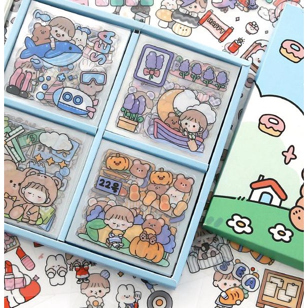 

Stiker Aesthetic Deco Jurnal Buku Diary BOX Sticker Paper Stationery