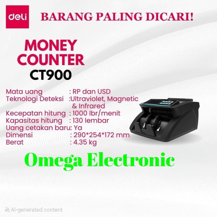 

Terlaris Mesin Penghitung Uang Deli CT900 Money Counter Machine CT 900 SALE