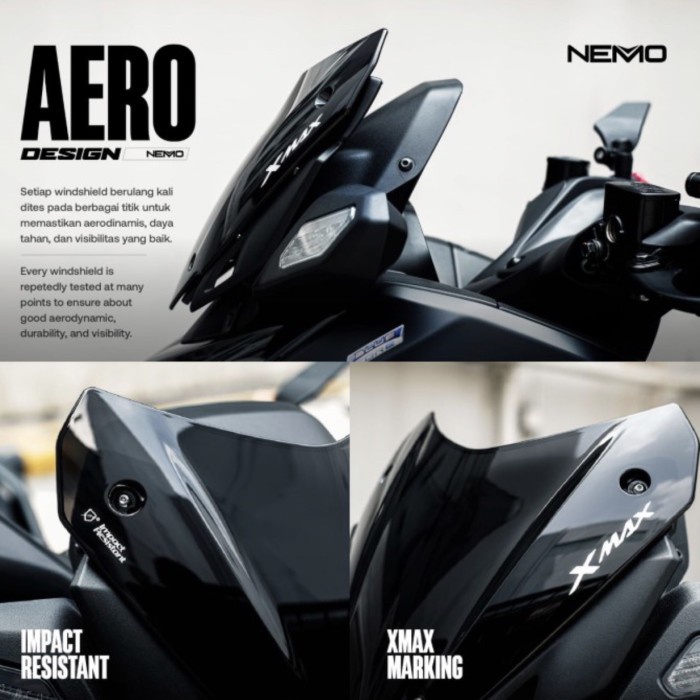 WINDSHIELD VISOR YAMAHA XMAX CONNECTED 2023 NEMO MODEL EROPA ORIGINAL