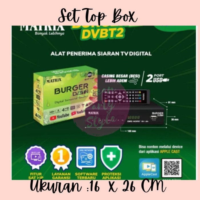 SET TOP BOX TV DiGITAL STB MATRIX BURGER HIJAU MATRIX KUNING HD DVB T2