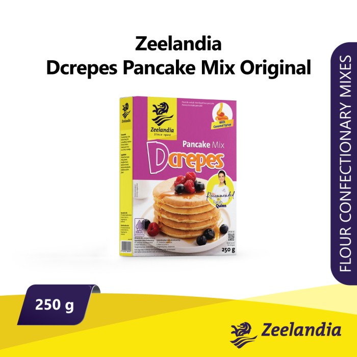 

Ready Stok" Zeelandia D'Crepes Pancake Mix Original 250Gr Tepung Pancake + Sirup