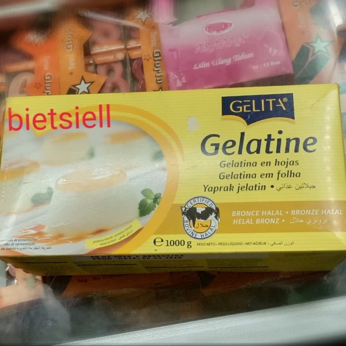 

Ready Stok" Gelita Gelatin Halal Per Lembar