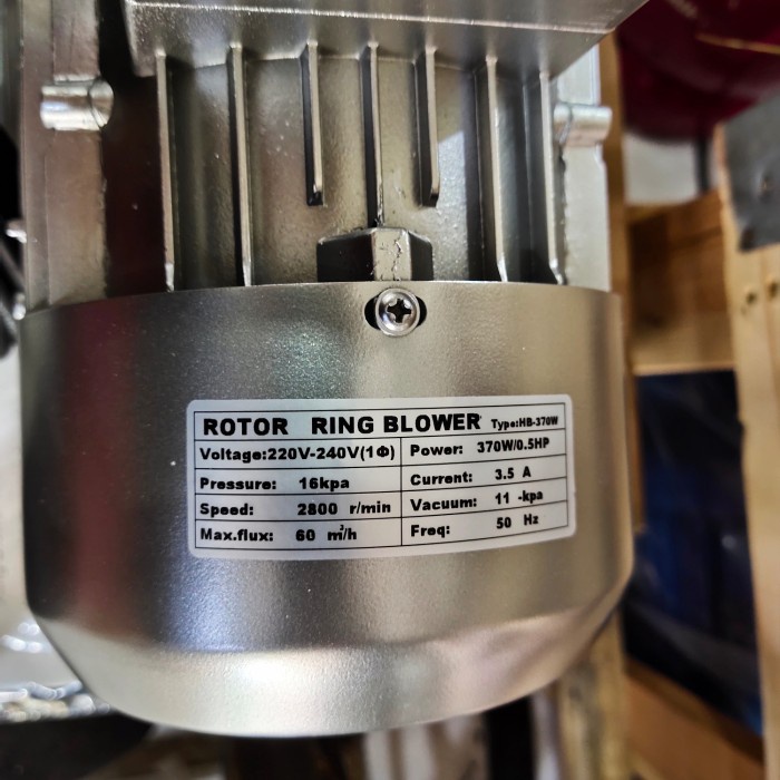 Paling Baik Ring Blwoer 370Watt 220Volt 0.5Hp Blower Rotor 0.37Kw Kolam Tambak