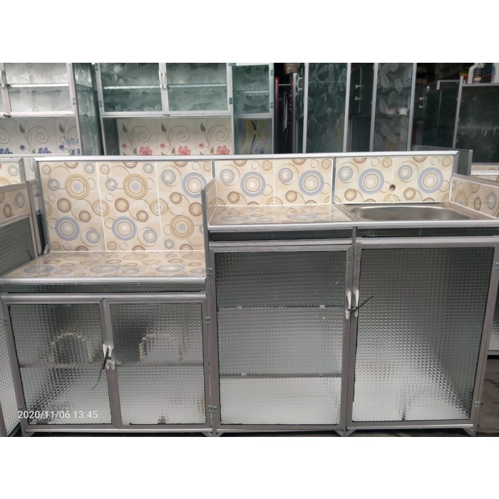 RAK CUCI PIRING/ RAK WASTAFEL/RAK KOMPOR WASTAFEL 4 PINTU