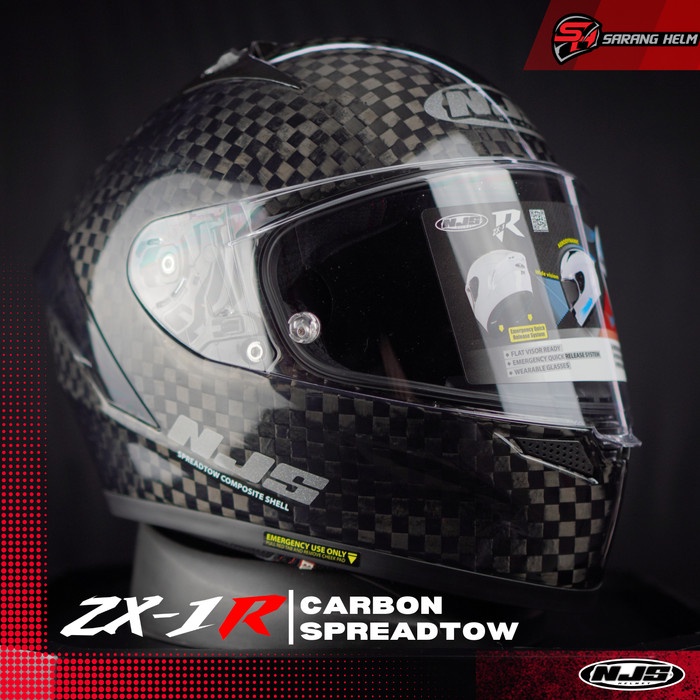 NJS ZX-1R CARBON GLOSS/DOFF HELM FULL FACE