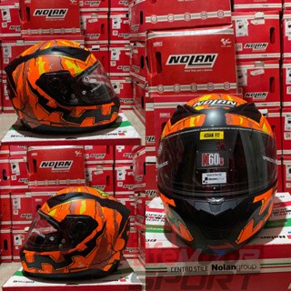 NOLAN HELM / JUAL RUGI HELM NOLAN N605 GEMINI PUMPKIN BLACK ORANGE DOF